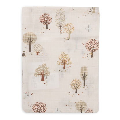 Set 3 museline din bumbac tip batistă de baie, Tiny Park, Jollein, 20x15 cm