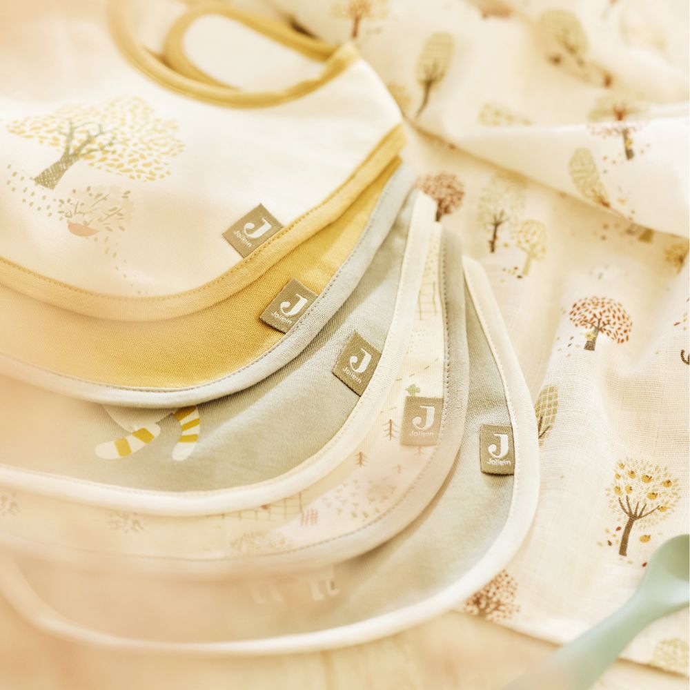 Set 3 museline din bumbac tip batistă de baie, Tiny Park, Jollein, 20x15 cm