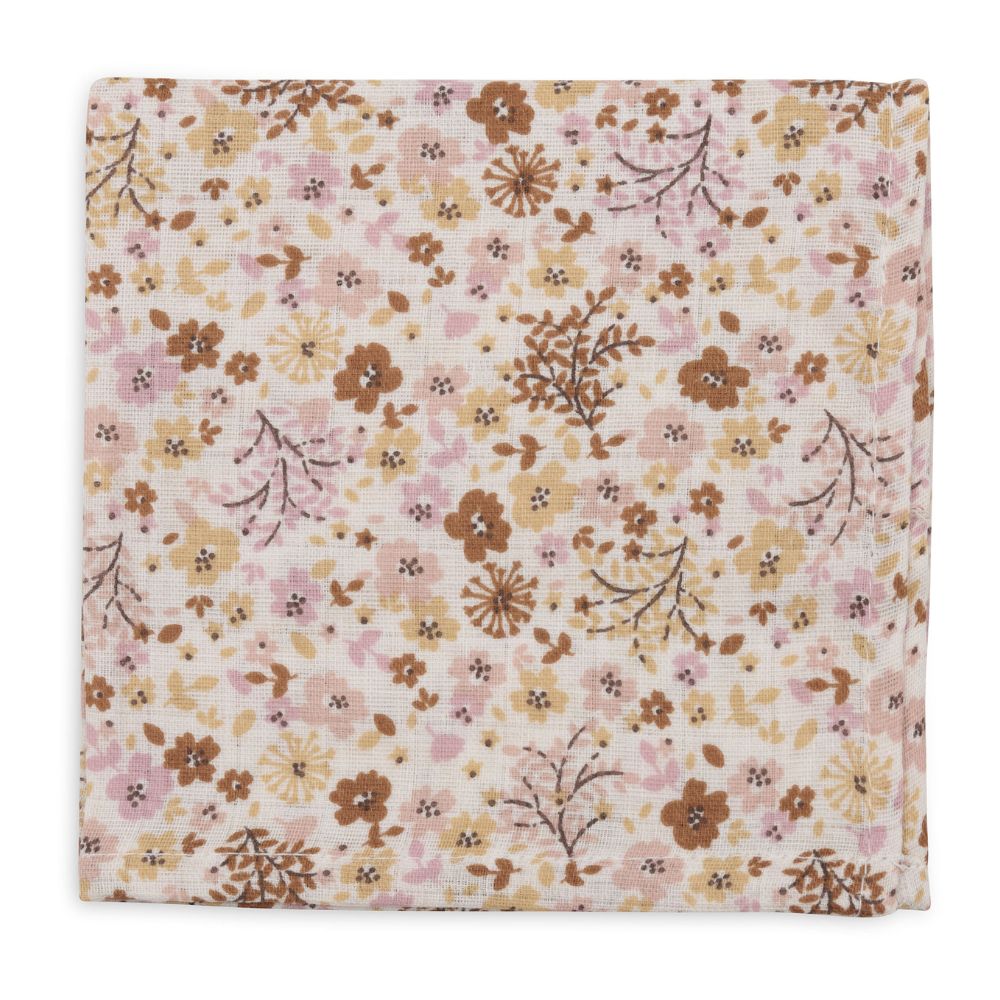 Set 3 museline din bumbac tip batistă, Flower Fairies, Jollein, 31x31 cm, OEKO-TEX