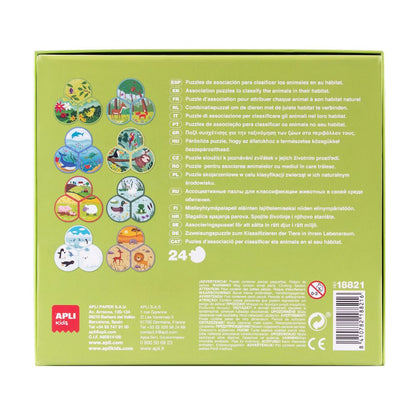Set 8 Trio Puzzle-uri educative, Animalele și Habitatele lor, APLI, 3+ ani
