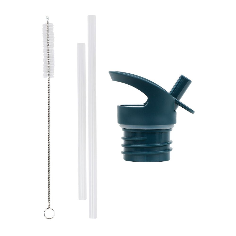 set capac pai perie sticla inox copii model roboti bleumarin