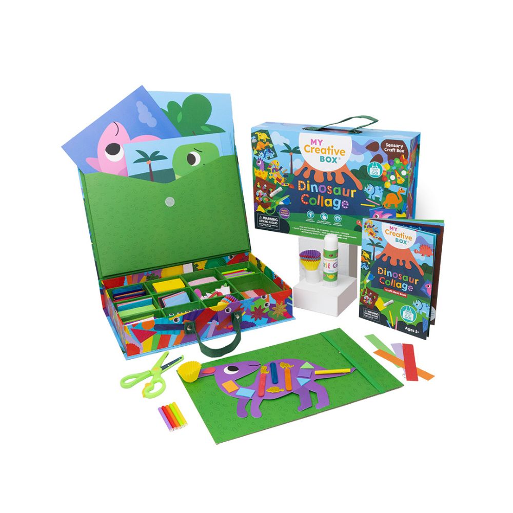Set Creativ, Kit craft Colaj Dinozauri, My Creative Box, 3 ani+
