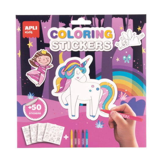 Stickere de colorat APLI Prințese cu 55 de modele