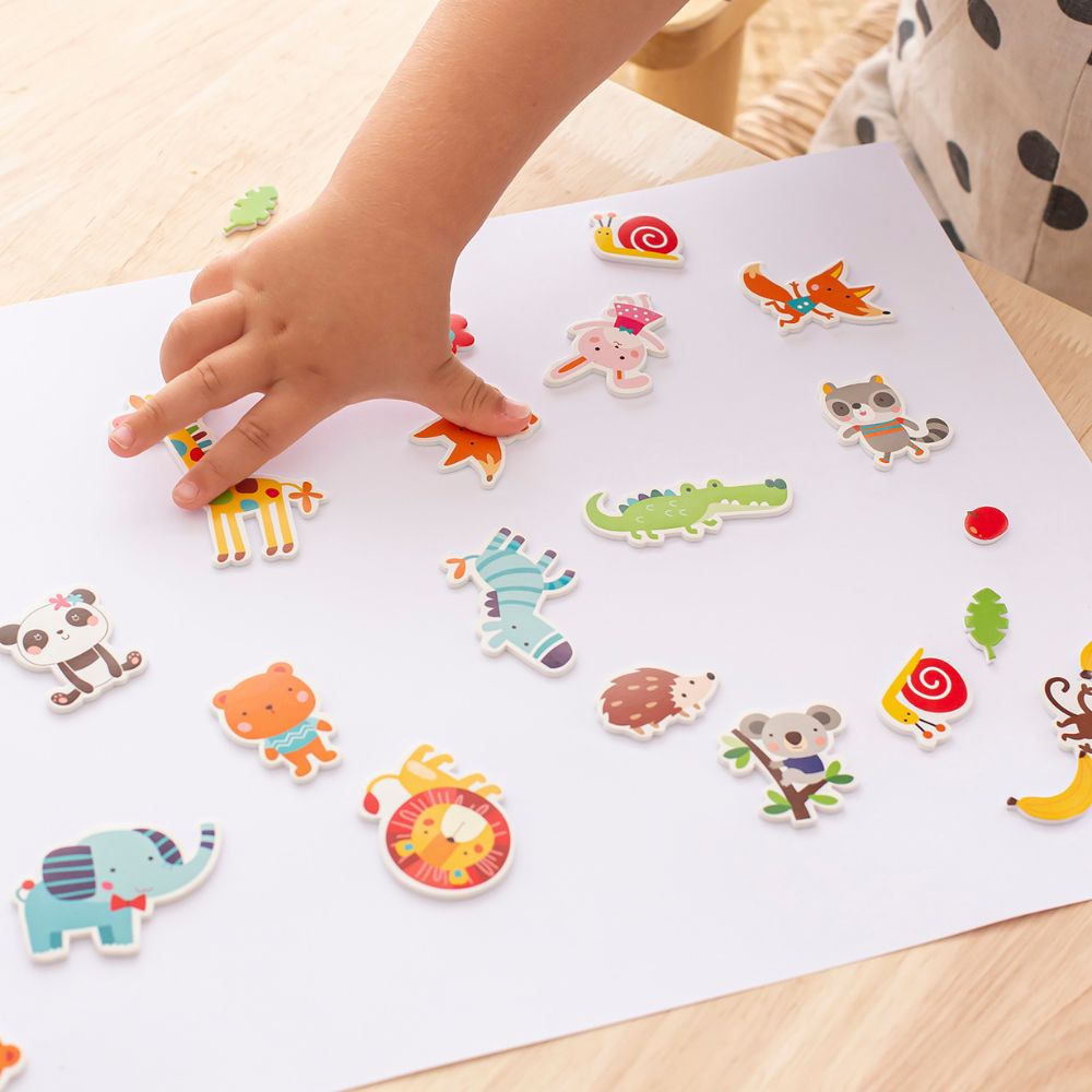 Stickere tematice din spumă EVA, Animale, 24 piese, APLI, 3 ani+