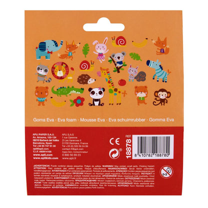 Stickere tematice din spumă EVA, Animale, 24 piese, APLI, 3 ani+