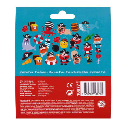 Stickere tematice din spumă EVA, Pirați, 24 piese, APLI, 3 ani+