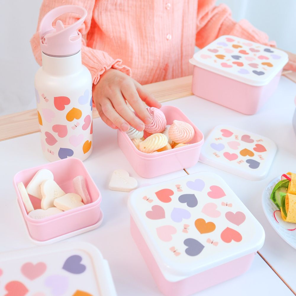 set scoala inimi ghiozdan penar bento sticla inox elpi.ro