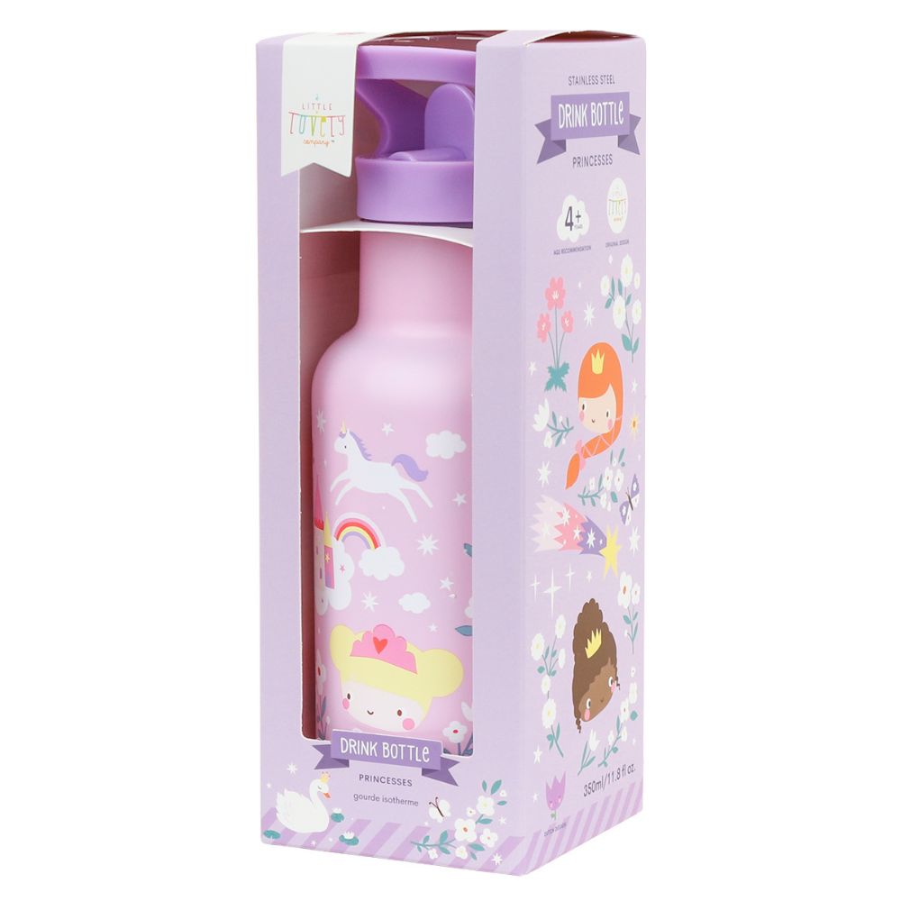 sticla inox copii gradinita 350ml capac pai fara BPA model printese
