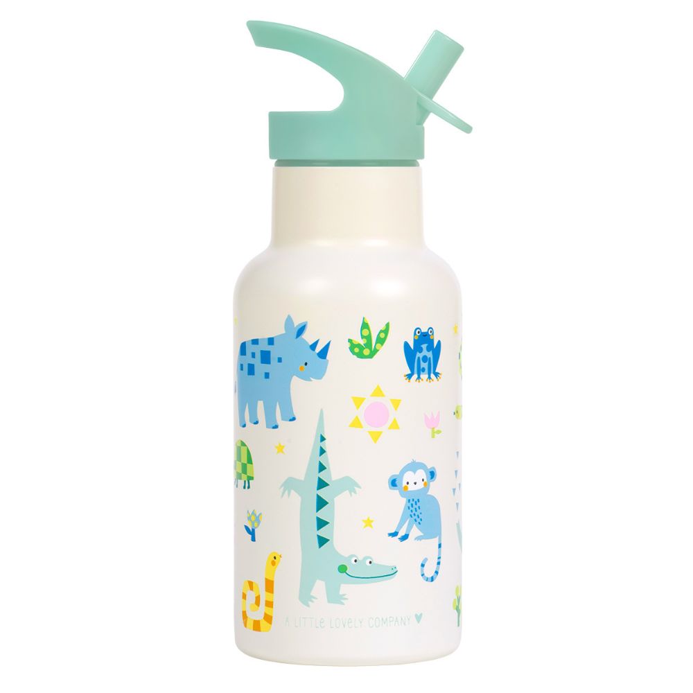 sticla apa copii scoala inox 350ml model jungle