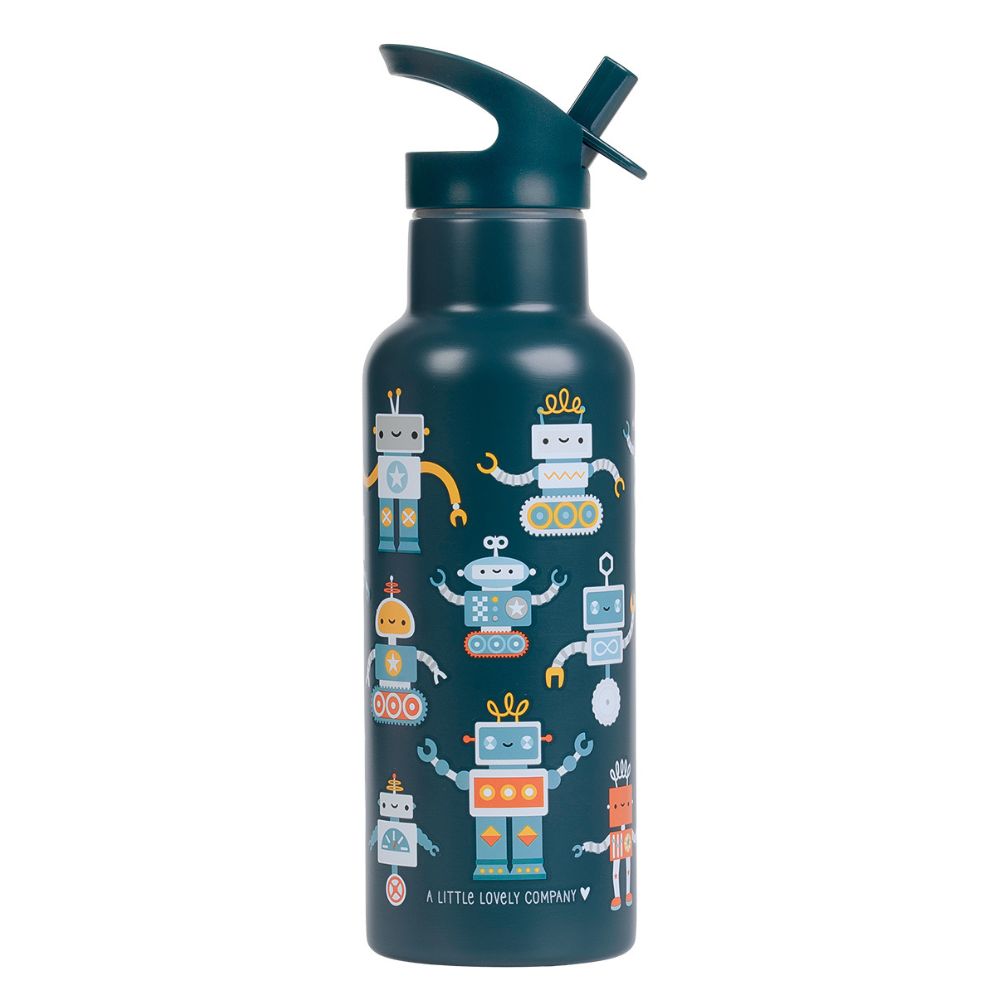 sticla apa copii inox 500ml model roboti  A Little Lovely Company