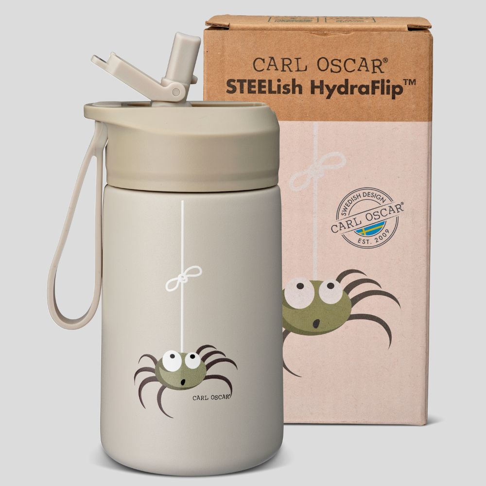 Sticlă de apă pentru copii la școală, model Greige Spider