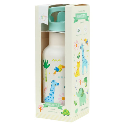 Sticlă de apă copii din oțel inoxidabil, Jungle, A Little Lovely Company, 350 ml