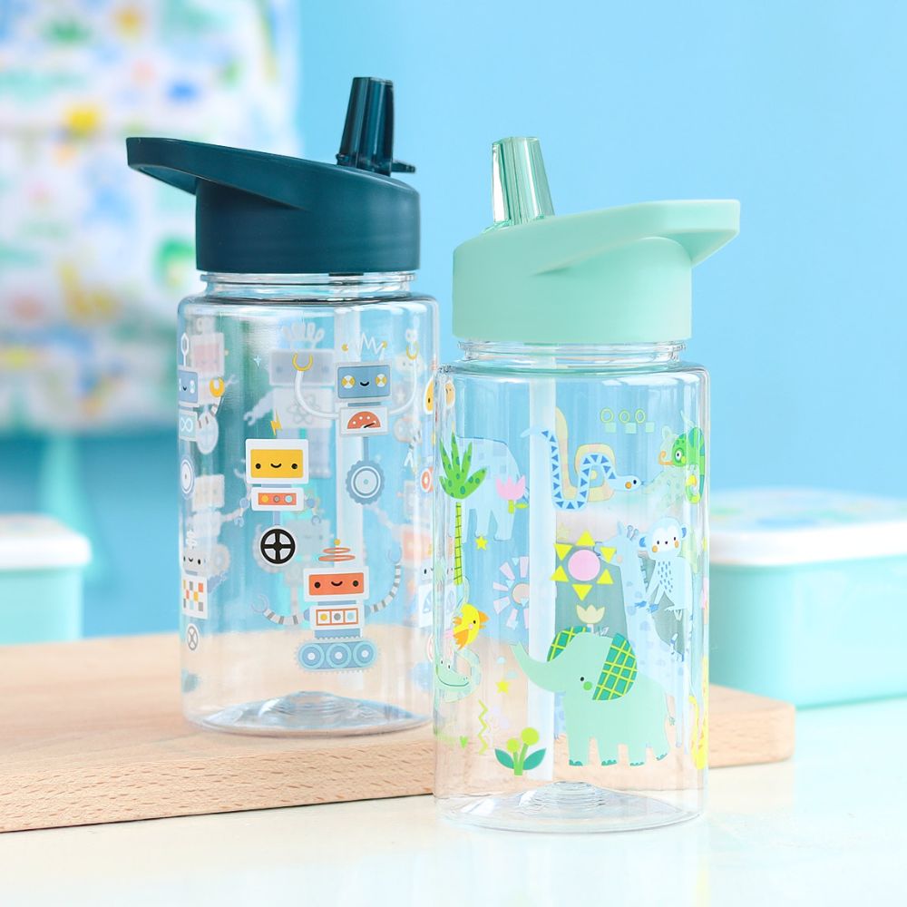 comparatie sticla copii Tritan 450ml vs inox 350ml 500ml jungle 