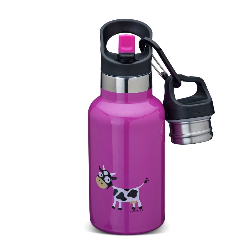 Sticlă apă copii inox, Purple cow, 350 ml, Carl Oscar