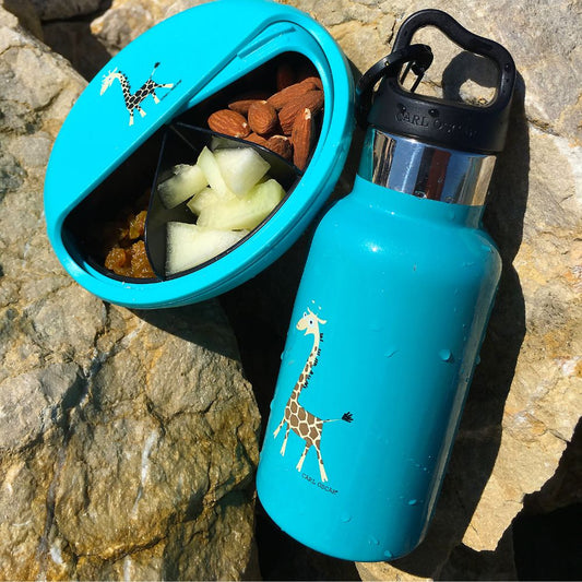 Sticlă apă copii inox, Turquoise Giraffe, 350 ml, Carl Oscar