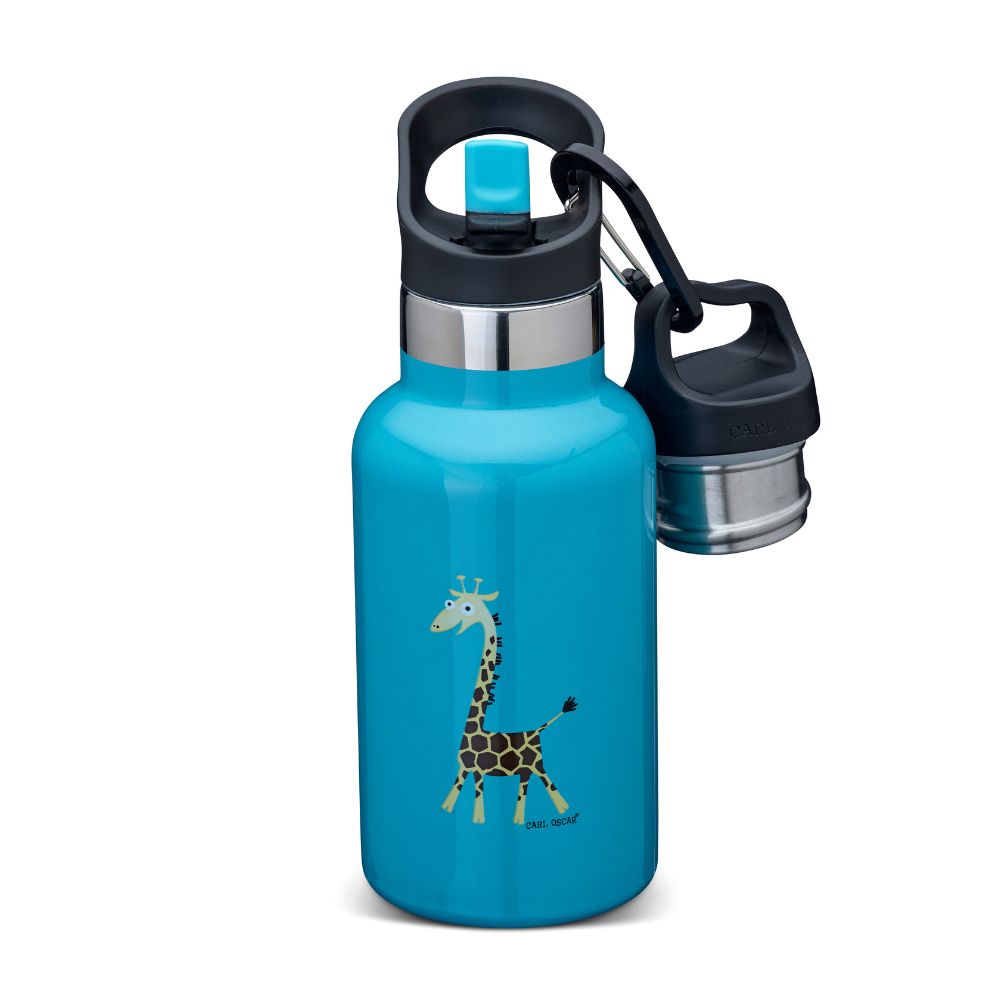Sticlă apă copii inox, Turquoise Giraffe, 350 ml, Carl Oscar