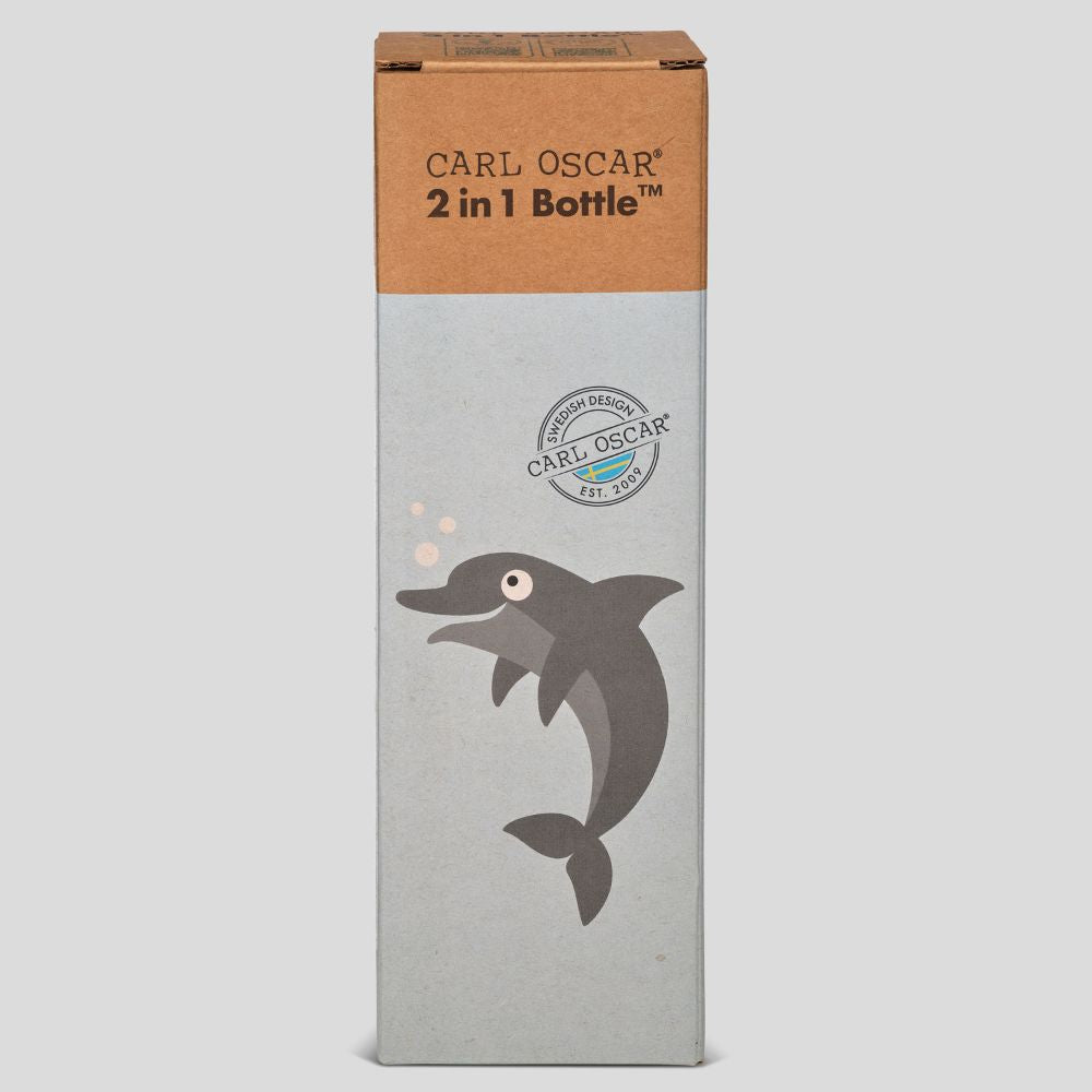 Sticlă apă copii 300ml+cupă 150ml, Blue Dolphin, Carl Oscar