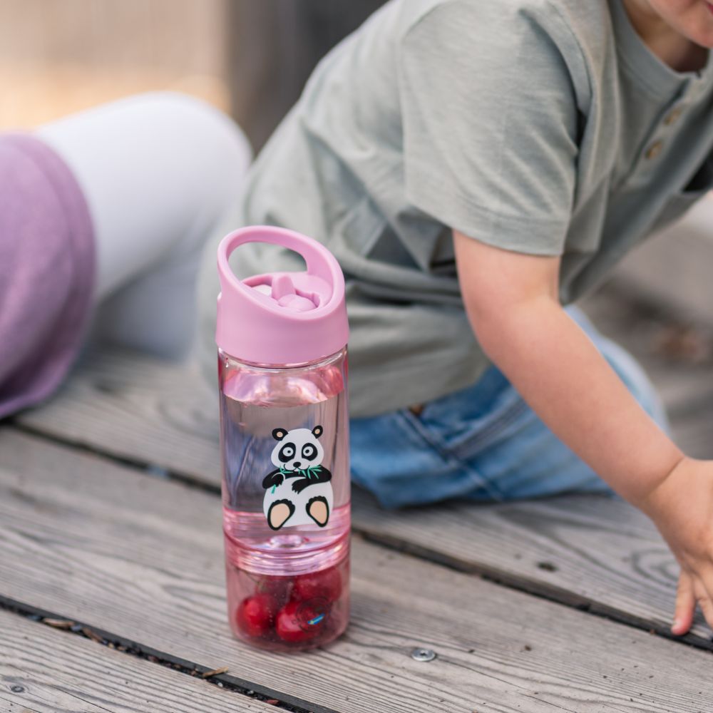 Sticlă apă copii 300ml+cupă 150ml, Pink Panda, Carl Oscar