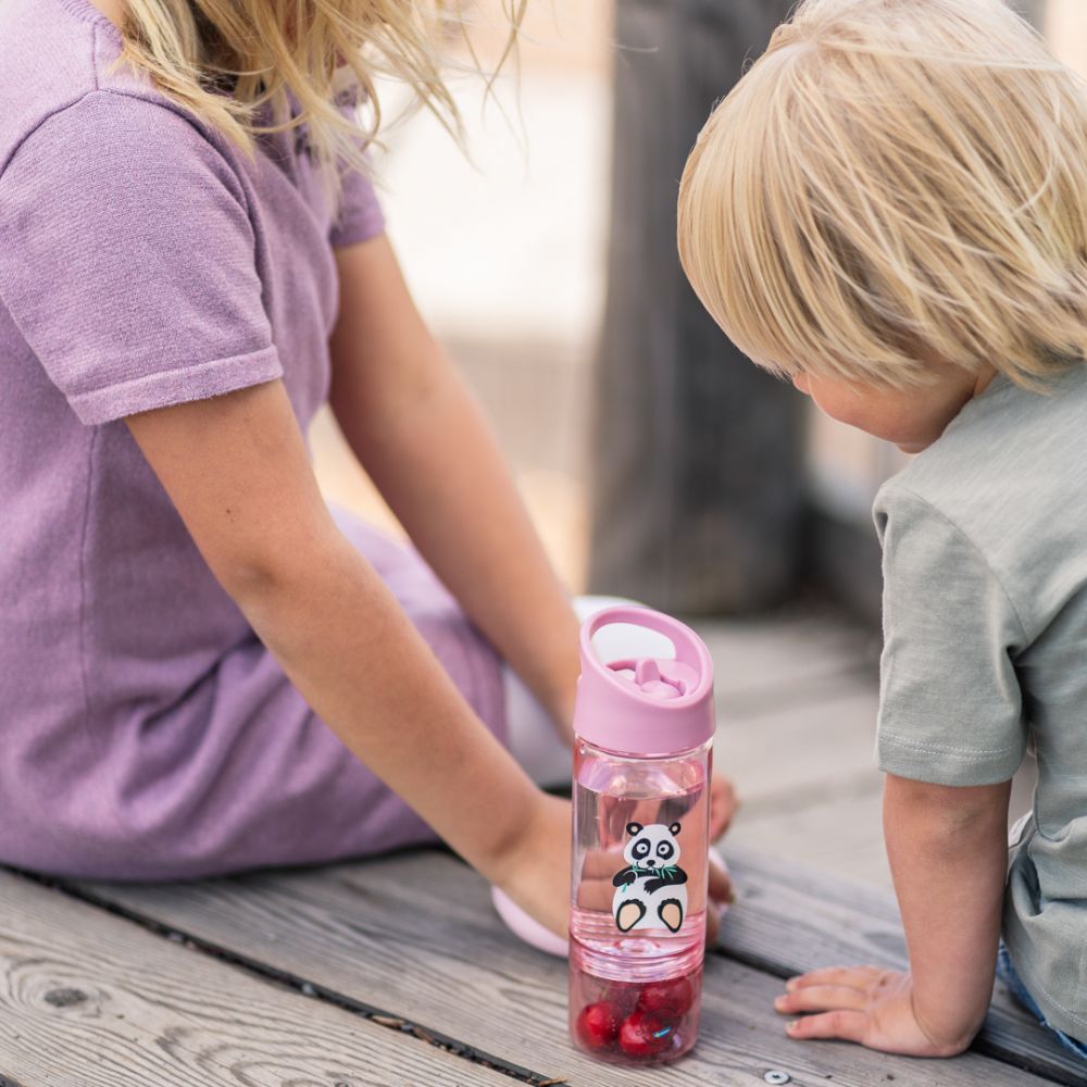 Sticlă apă copii 300ml+cupă 150ml, Pink Panda, Carl Oscar