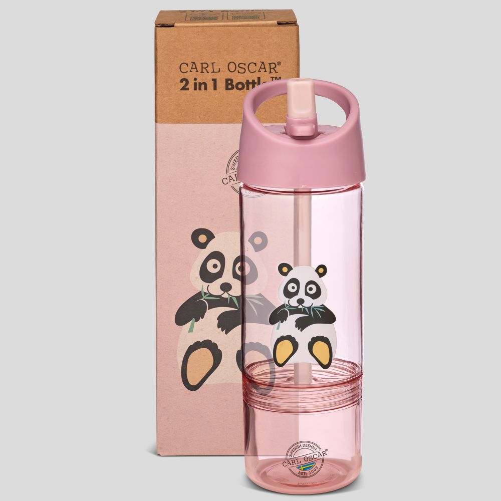 Sticlă apă copii 300ml+cupă 150ml, Pink Panda, Carl Oscar
