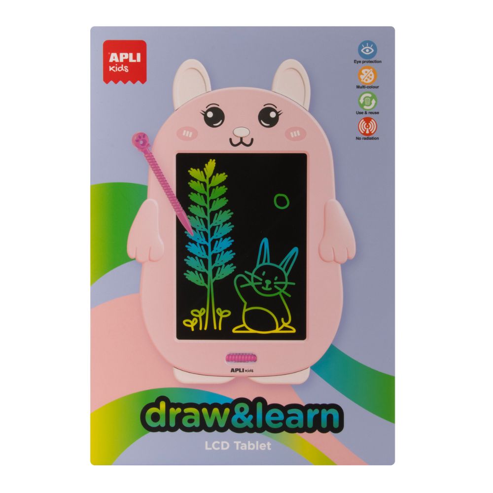 Tabletă grafică LCD pentru copii de scris și desenat, Iepuraș, APLI, 3 ani+