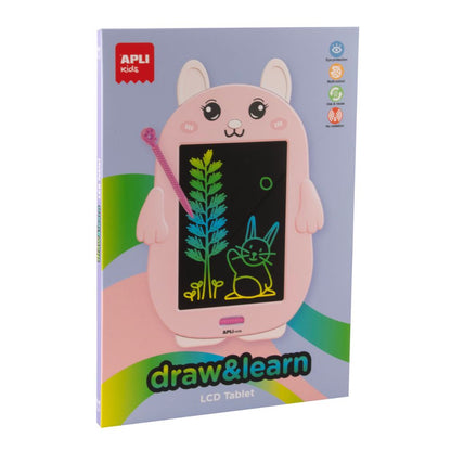 Tabletă grafică LCD pentru copii de scris și desenat, Iepuraș, APLI, 3 ani+