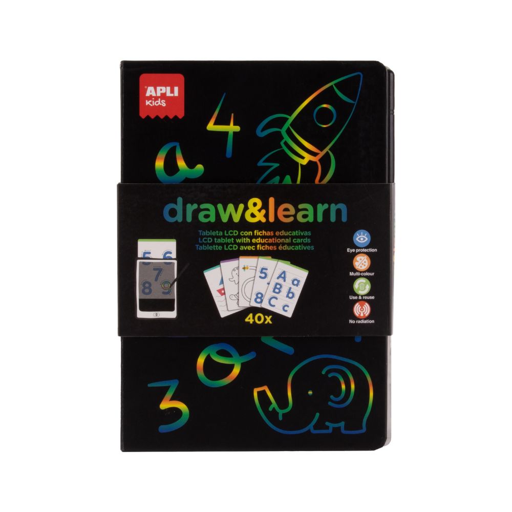 Tableta grafica LCD cu template-uri pentru copii de scris si desenat , APLI, 3 ani+