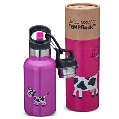 Sticlă apă copii inox, Purple cow, 350 ml, Carl Oscar