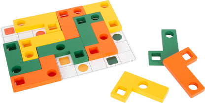Joc puzzle educativ din lemn, Small Foot, Forme geometrice, 30 puzzle-uri, 4 ani+